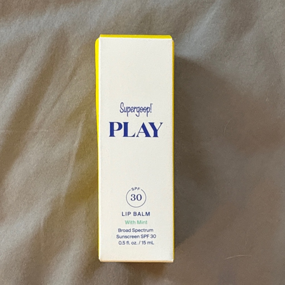 NWT Supergoop! Play Lip Balm SPF 30 in Yellow and White